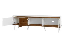 Aparador baixo de 3 portas com prateleira, 160 cm de altura, para TV, moderno, ideal para sala de estar, na cor branca.^ Móvel De Tv
