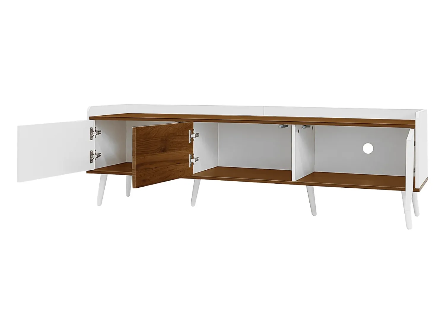 Aparador baixo de 3 portas com prateleira, 160 cm de altura, para TV, moderno, ideal para sala de estar, na cor branca.^ Móvel De Tv