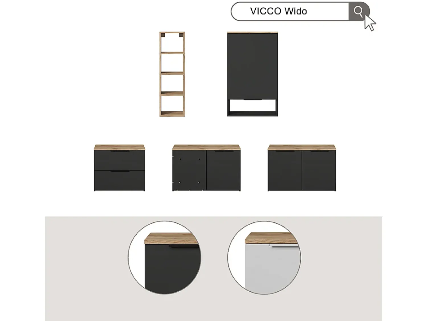 Vicco Aparador /sonoma 60x30x100 wido^ Prateleira