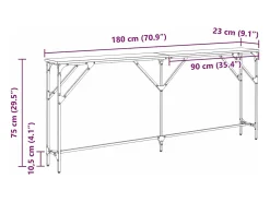 vidaxl Aparador Carvalho 180 x 23 x 75 cm^ Mesa De Apoio