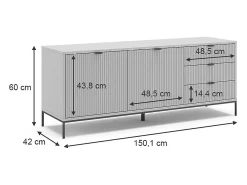 Online Vicco Aparador cinza 150x42x60 eliza Cinzento