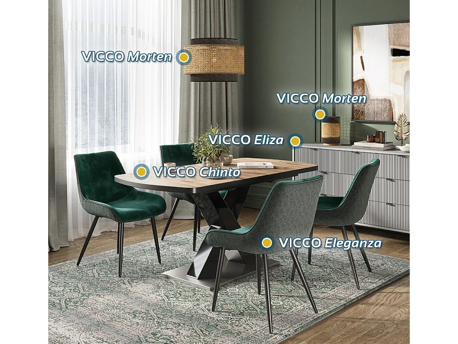 Online Vicco Aparador cinza 150x42x60 eliza Cinzento