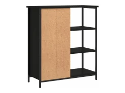 Banco|Mobikasa Aparador cômoda armário armário organizador cozinha sala sala 70 x 30 x 80 cm madeira trabalhada preta 02_0036092 Preto