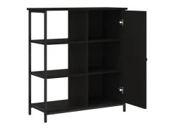 Banco|Mobikasa Aparador cômoda armário armário organizador cozinha sala sala 70 x 30 x 80 cm madeira trabalhada preta 02_0036092 Preto