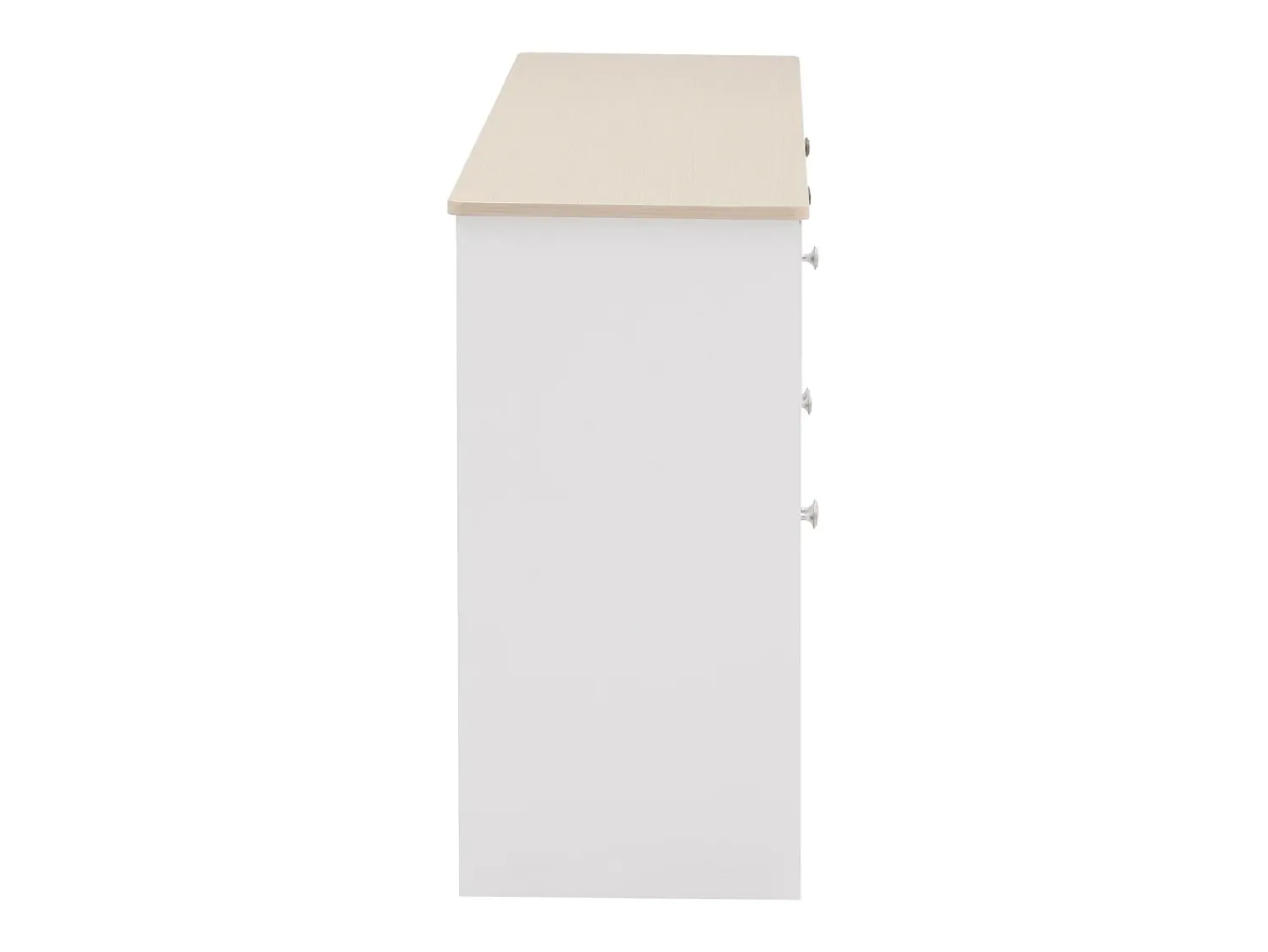 Vitrina| Aparador com acabamento em madeira branca, armário de cozinha com bancada, 160 x 37 x 75 cm, Branco