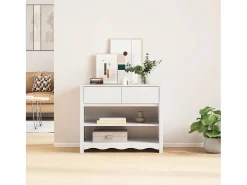 Consola*vidaxl Aparador com gaveta Drammen 89,5 x 37 x 73 cm Branco