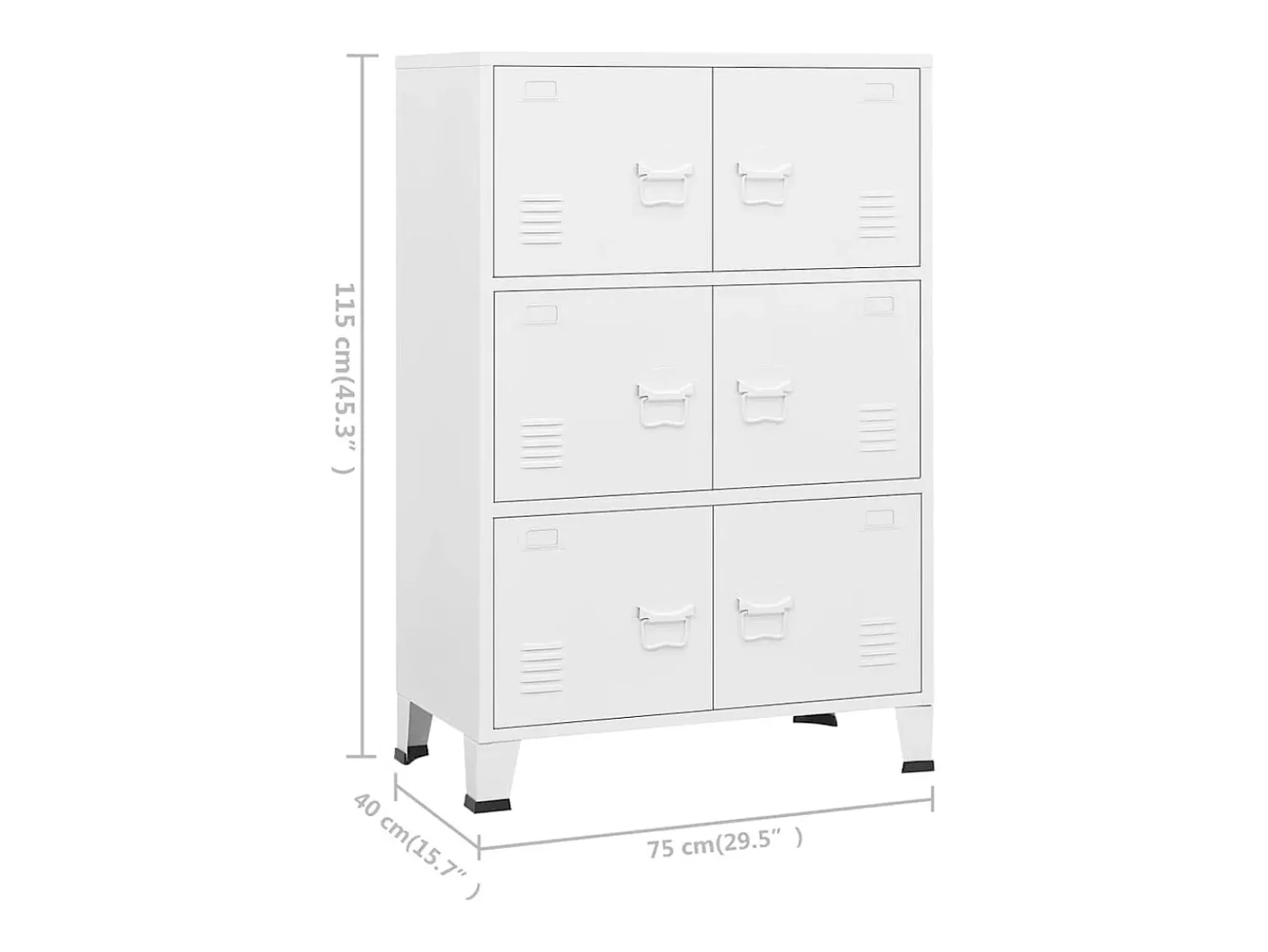 vidaxl Aparador de arrumação industrial 75x40x115 cm metal^ Acessórios De Arrumação