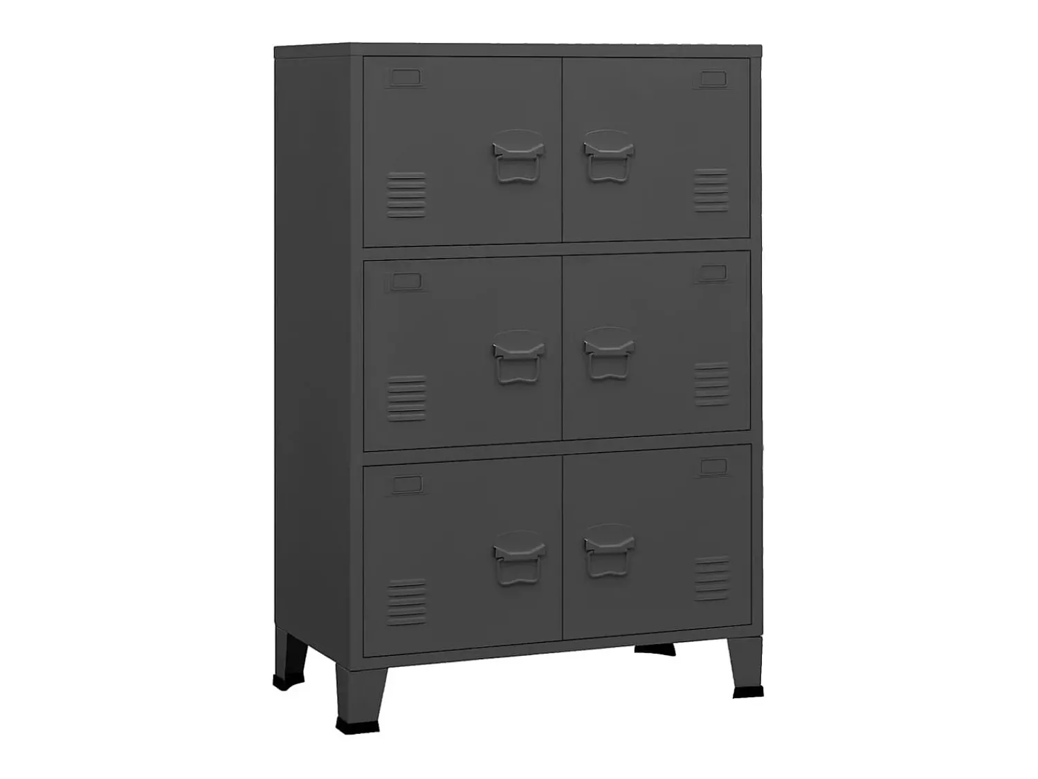 Acessórios De Arrumação|vidaxl Aparador de arrumação industrial 75x40x115 cm metal antracite Cinza antracite