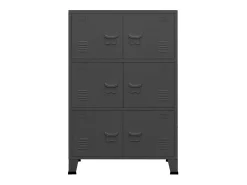 Acessórios De Arrumação|vidaxl Aparador de arrumação industrial 75x40x115 cm metal antracite Cinza antracite