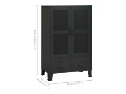 Acessórios De Arrumação|vidaxl Aparador de arrumação industrial 70x40x115 cm metal Preto