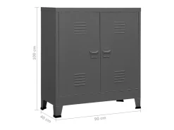 vidaxl Aparador de arrumação industrial 90x40x100 cm aço antracite^ Acessórios De Arrumação