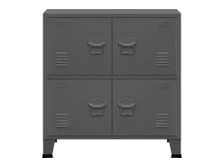 Acessórios De Arrumação|vidaxl Aparador de arrumação industrial 75x40x80 cm aço antracite Cinza antracite