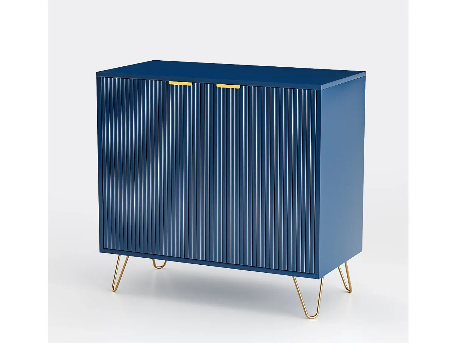 Vitrina* Aparador de cozinha com 2 portas e 2 prateleiras, para cozinha, sala de jantar e sala de estar, , 80x40x78 cm Azul