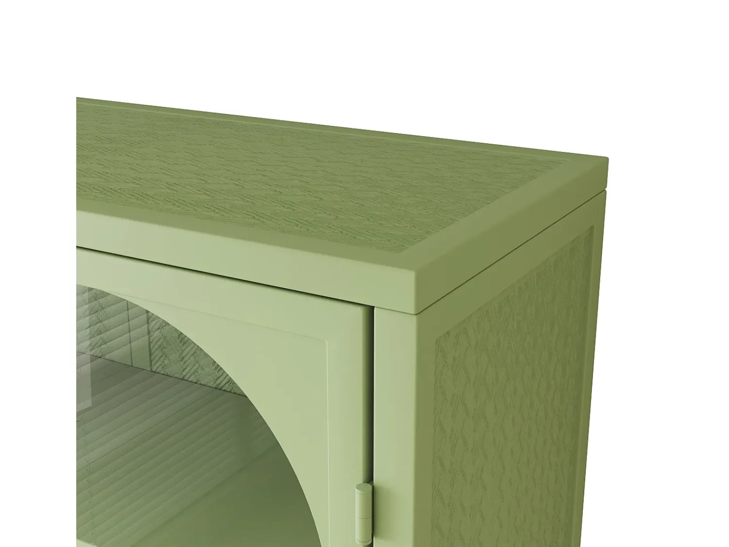 Best Aparador de parede com 2 portas de vidro curvas - Para cozinha e banheiro - - 70 × 23 × 60 cm Verde