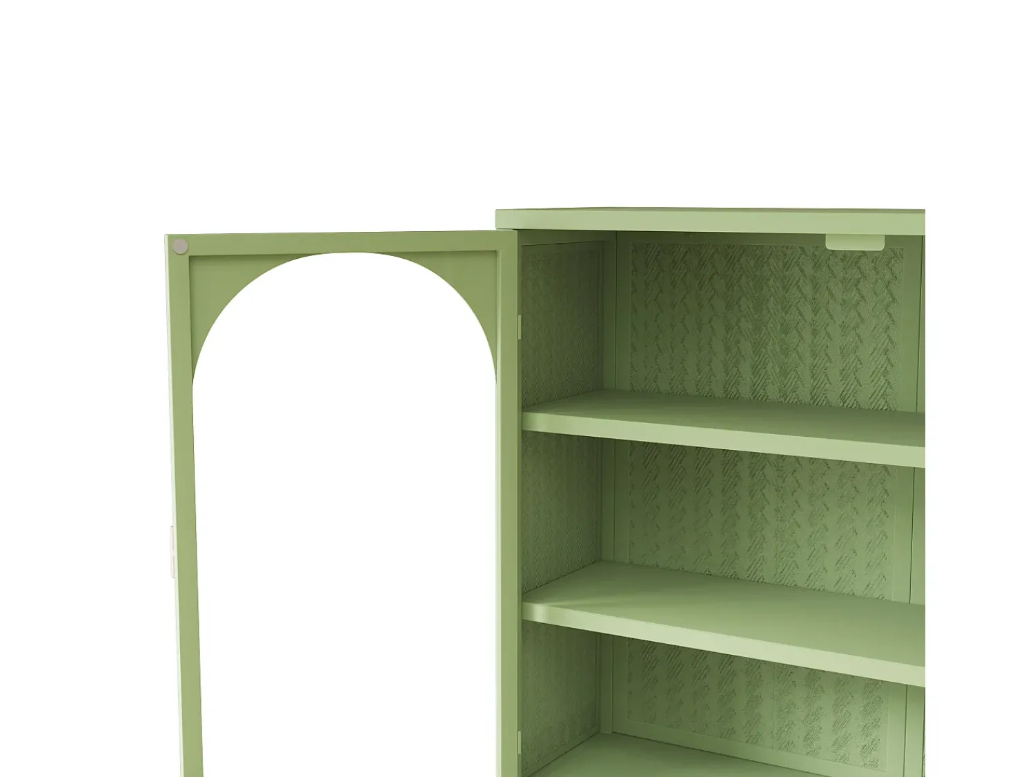 Best Aparador de parede com 2 portas de vidro curvas - Para cozinha e banheiro - - 70 × 23 × 60 cm Verde