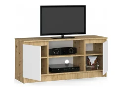 Móvel De Tv|Akord Aparador de TV 120cm com Diamante em Carvalho Artisan/Acabamento Branco Taupe / Branco