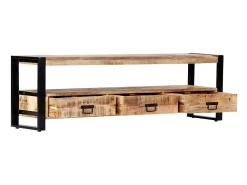 Móvel De Tv*Mobikasa Aparador de TV de design prático 150 cm madeira maciça de mangueira 2502013 Castanho