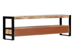 Móvel De Tv*Mobikasa Aparador de TV de design prático 150 cm madeira maciça de mangueira 2502013 Castanho
