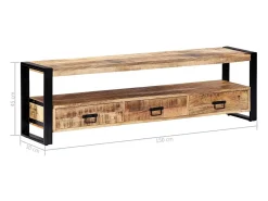 Móvel De Tv*Mobikasa Aparador de TV de design prático 150 cm madeira maciça de mangueira 2502013 Castanho