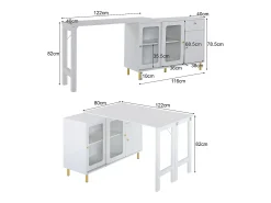 ModernLuxe Aparador moderno com tampo giratório retrátil - arrumação diversa - MDF -^ Móvel De Bar