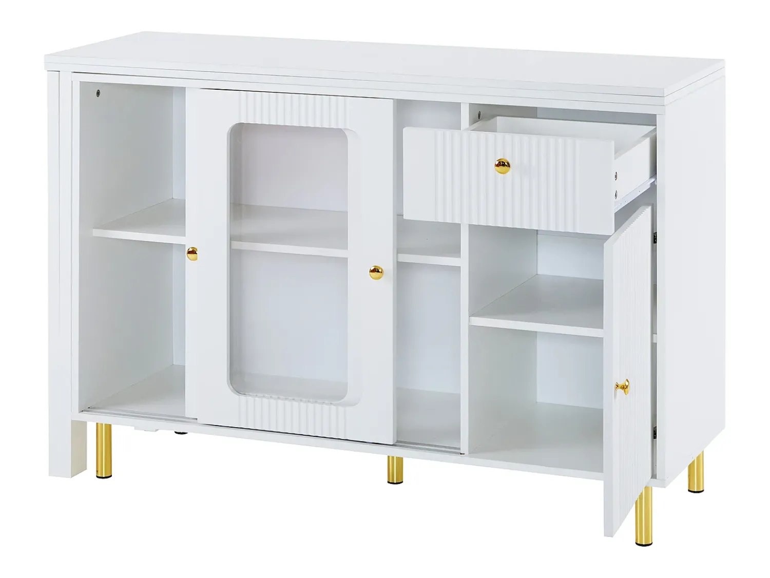 ModernLuxe Aparador moderno com tampo giratório retrátil - arrumação diversa - MDF -^ Móvel De Bar
