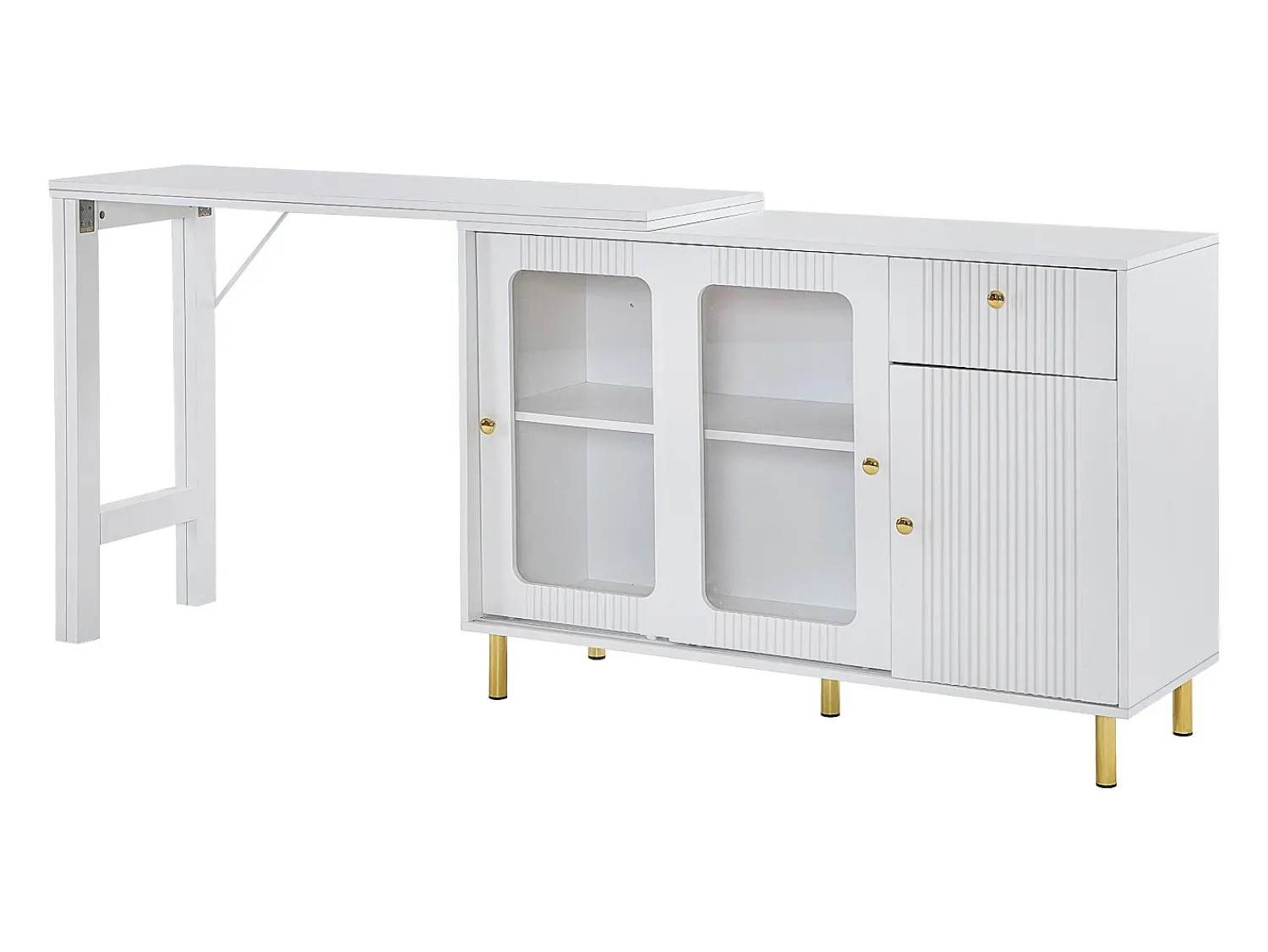 ModernLuxe Aparador moderno com tampo giratório retrátil - arrumação diversa - MDF -^ Móvel De Bar