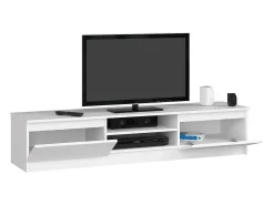 Outlet Akord Aparador Moderno para TV 160cm – 2 Portas, 2 Prateleiras, Estilo Minimalista Branco
