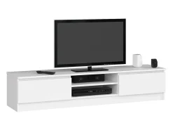 Outlet Akord Aparador Moderno para TV 160cm – 2 Portas, 2 Prateleiras, Estilo Minimalista Branco