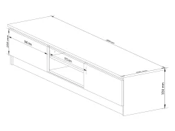 Outlet Akord Aparador Moderno para TV 160cm – 2 Portas, 2 Prateleiras, Estilo Minimalista Branco
