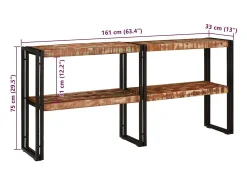 Consola*vidaxl Aparador Multicolor 160 x 33 x 75 cm Madeira Reforçada Sólida Multicor
