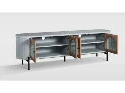 Móvel De Tv| Aparador 200x60x40 cm cinza stilig st382 Cinzento / Castanho