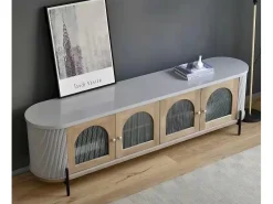 Móvel De Tv| Aparador 200x60x40 cm cinza stilig st382 Cinzento / Castanho