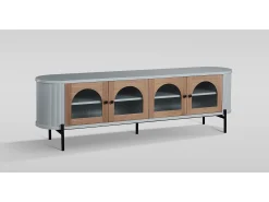 Móvel De Tv| Aparador 200x60x40 cm cinza stilig st382 Cinzento / Castanho