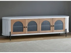 Móvel De Tv| Aparador 200x60x40 cm cinza stilig st382 Cinzento / Castanho