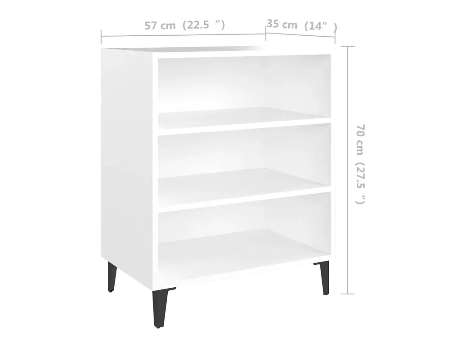 Online vidaxl Aparador 57x35x70 cm contraplacado Branco