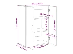 vidaxl Aparador 60x31x84 cm derivados de madeira carvalho sonoma^ Prateleira