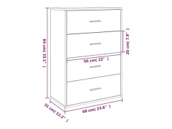 Prateleira|vidaxl Aparador 60x31x84 cm derivados de madeira Branco
