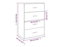 vidaxl Aparador 60x31x84 cm derivados de madeira carvalho sonoma Castanho