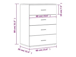 vidaxl Aparador 60x39x80 cm derivados de madeira carvalho sonoma^ Prateleira