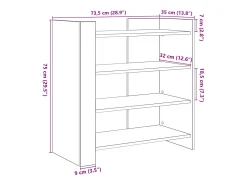 Prateleira|vidaxl Aparador 73,5x35x75 cm derivados de madeira sonoma Cinzento