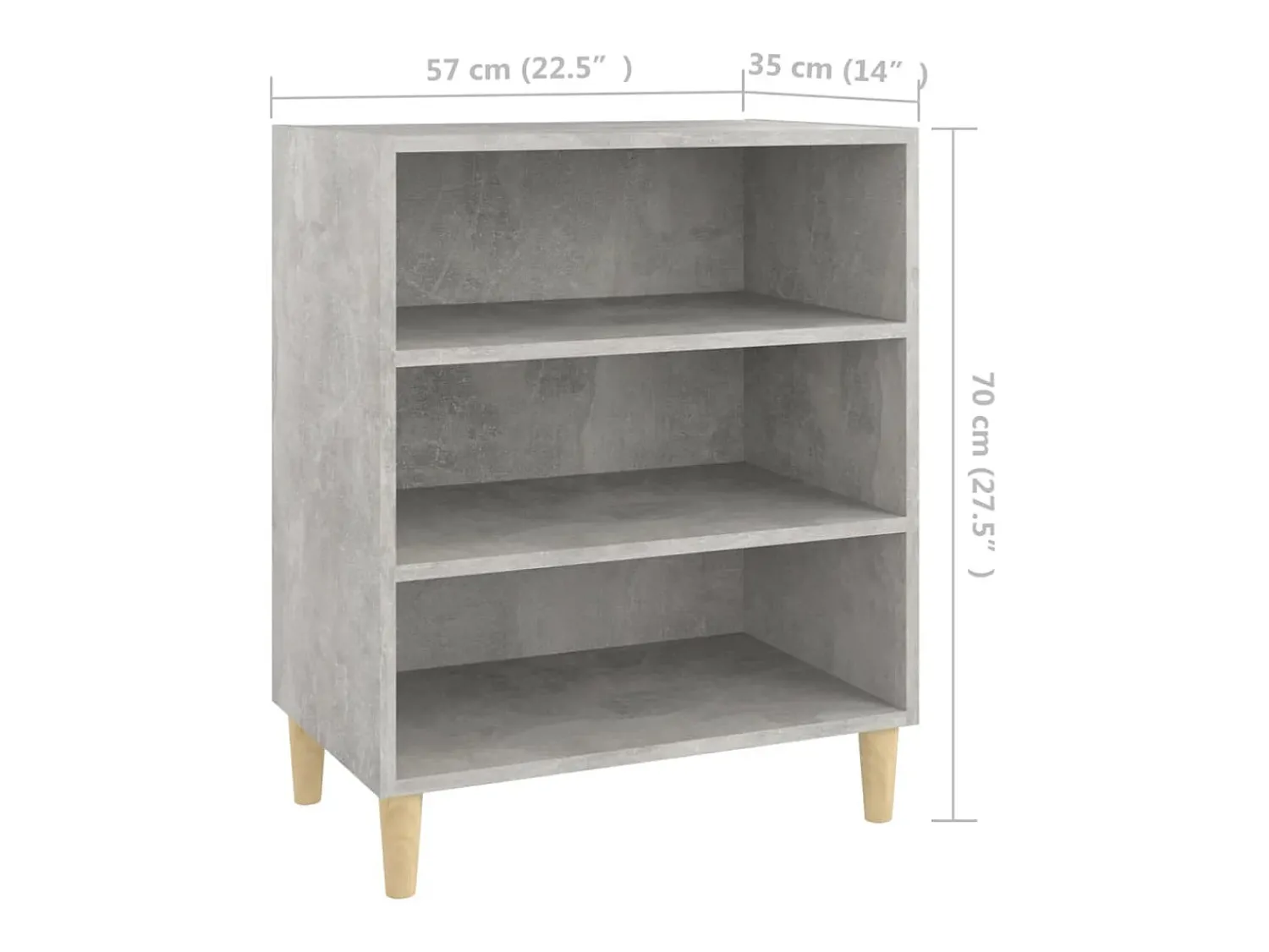 Prateleira|vidaxl Aparador 57x35x70 cm derivados de madeira cinza cimento Cinzento
