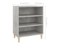 Prateleira|vidaxl Aparador 57x35x70 cm derivados de madeira cinza cimento Cinzento