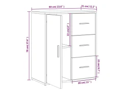 Outlet vidaxl Aparador 60x31x70 cm derivados de madeira Branco