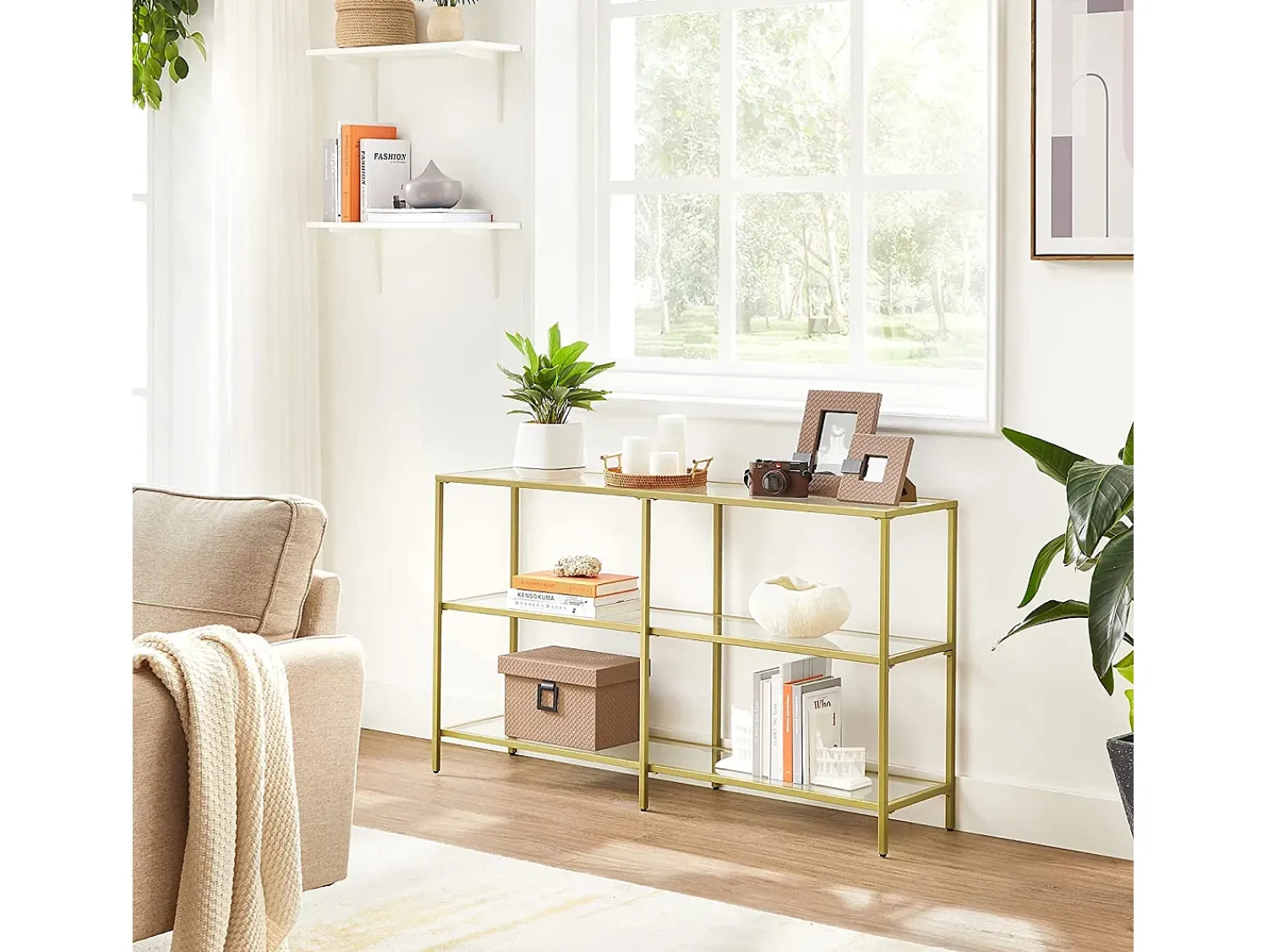 Consola* Aparador 130x30x73,3 cm Dourado