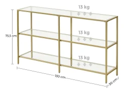 Consola* Aparador 130x30x73,3 cm Dourado