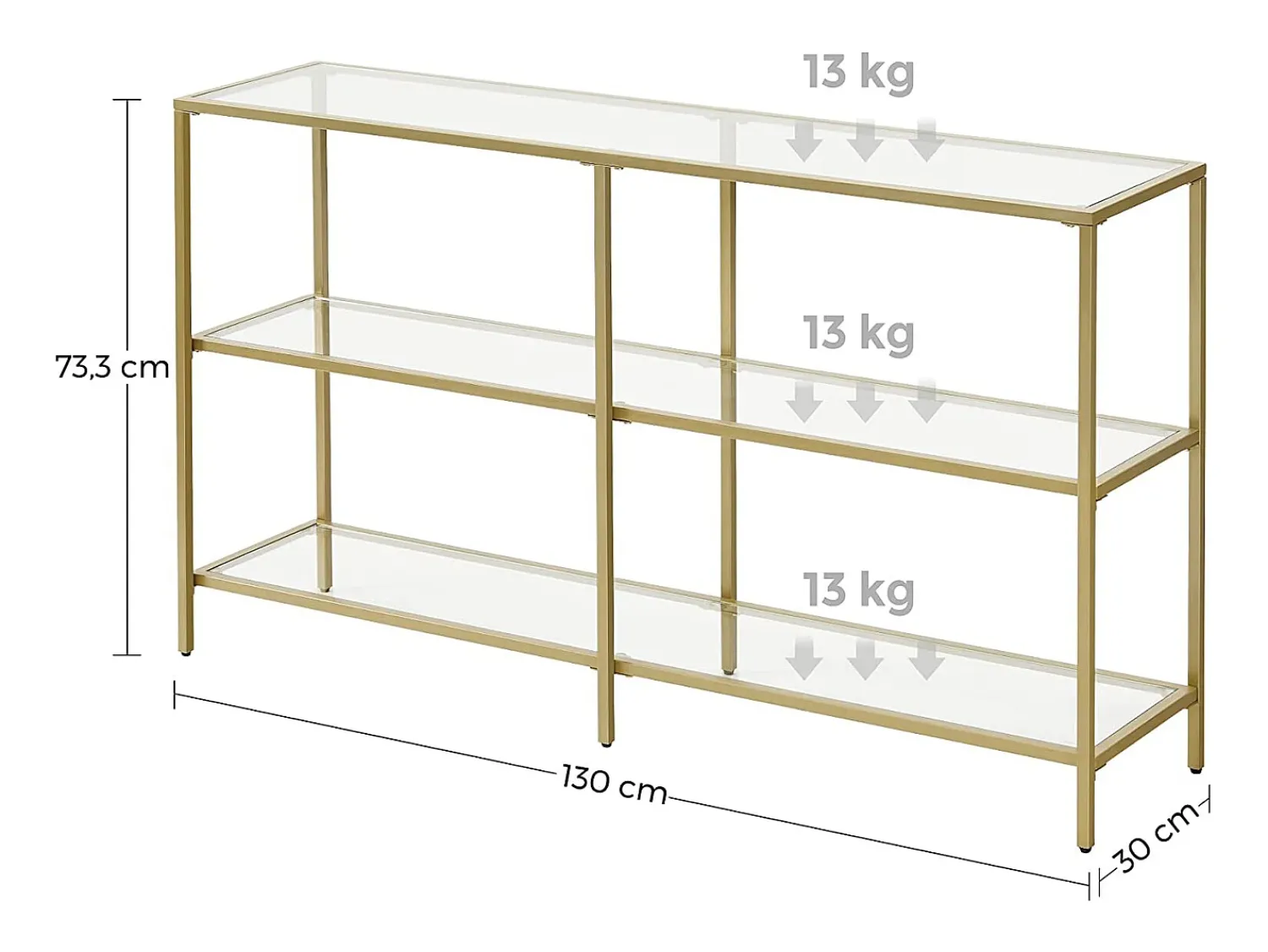 Consola* Aparador 130x30x73,3 cm Dourado