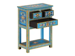 vidaxl Aparador 55x30x76 cm madeira de mangueira maciça turquesa^ Mesa De Apoio