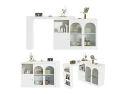 Sale ModernLuxe Aparador、Armário bar giratório em MDF - grande espaço de arrumação - estilo contemporâneo - Branco