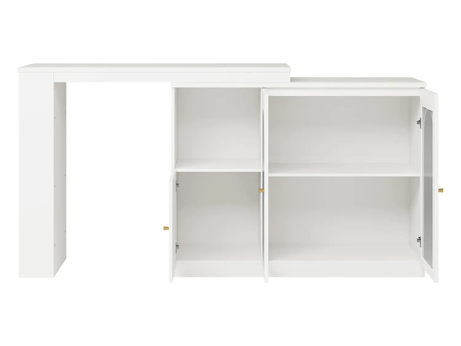 Sale ModernLuxe Aparador、Armário bar giratório em MDF - grande espaço de arrumação - estilo contemporâneo - Branco