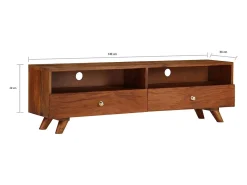 Móvel De Tv*Mobikasa Aparador/rack para TV design prático madeira maciça reciclada 140 cm 2502158 Castanho